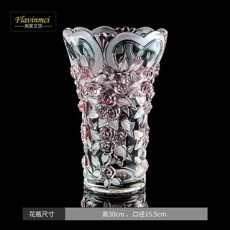 Modern/European Style Decorative Crystal Glass Flower Vase 