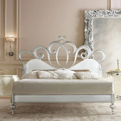 European Style Queen/King Platform w/Crafted Headboard 