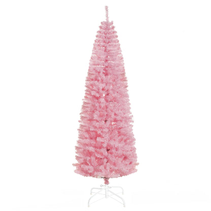 Beautiful 7ft "Pink" Realistic Slim Holiday Tree
