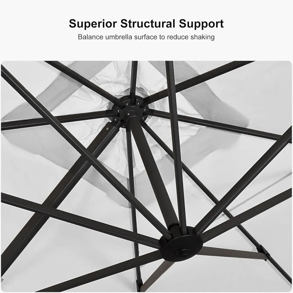 Outdoor All Aluminum Square Cantilever Umbrella