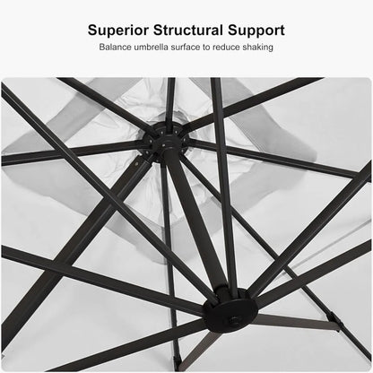 Outdoor All Aluminum Square Cantilever Umbrella