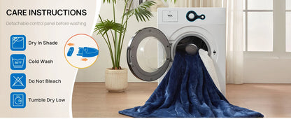 The Cozy Flannel Sherpa Electric Blanket featuring its foot pocket design for added comfort.