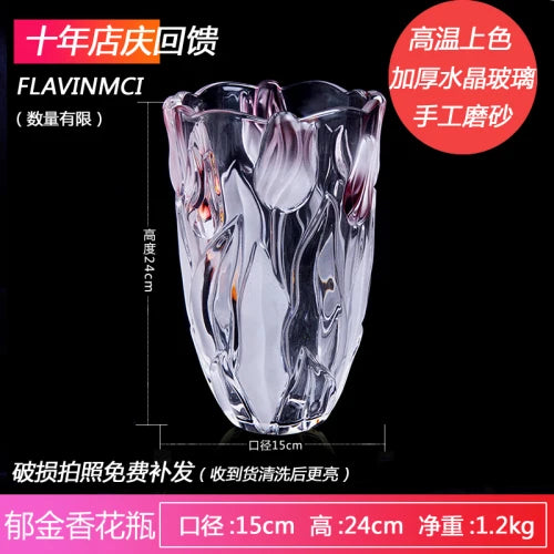 Luxury European Style Crystal Glass Tabletop Vase