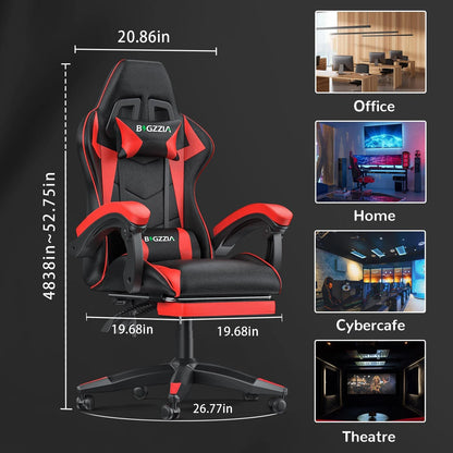 Ergonomic Design Tall Gaming Chair w/Footrest