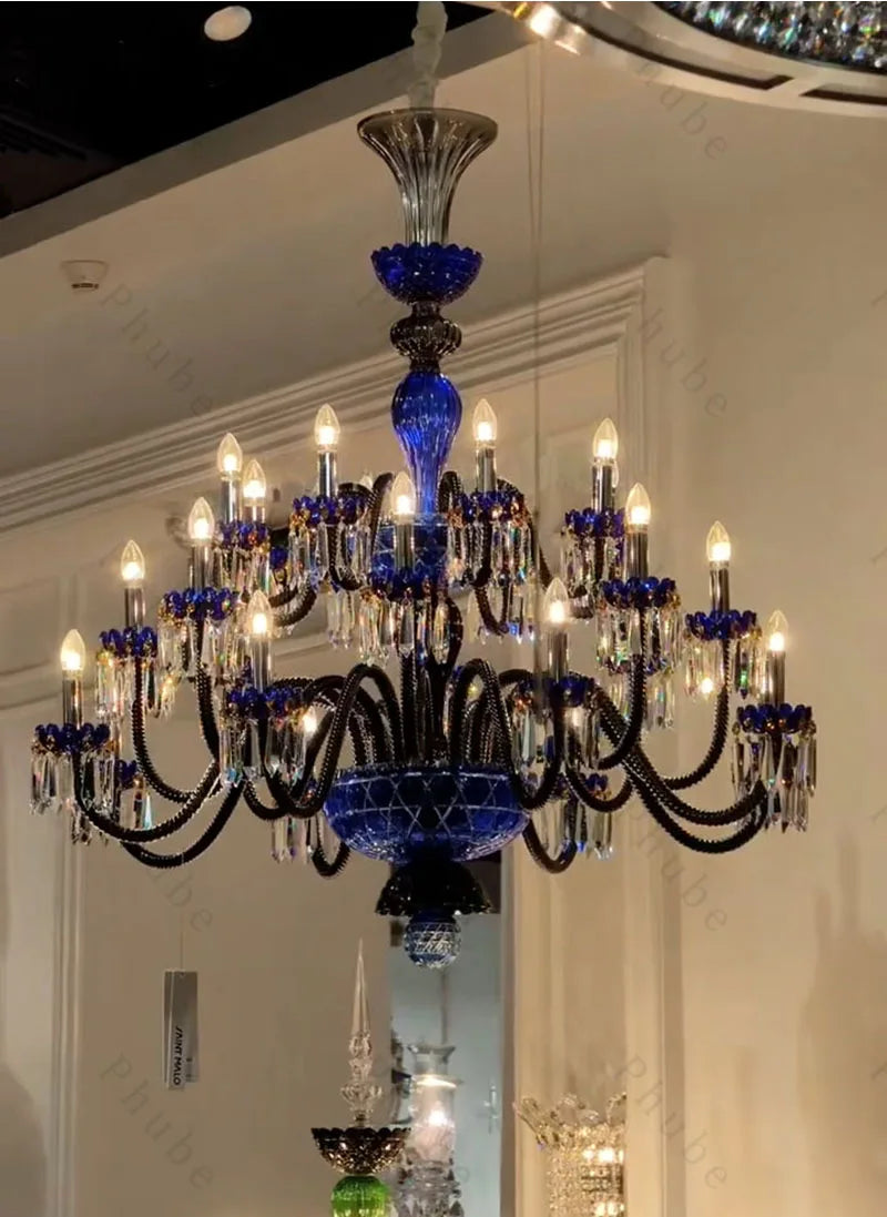 Classy & Elegant 24-Light Colored Crystal Candelier