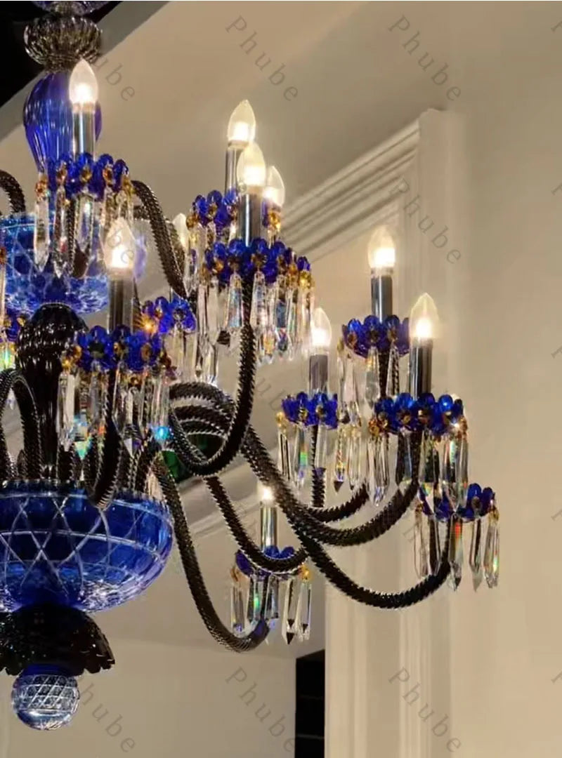 Classy & Elegant 24-Light Colored Crystal Candelier