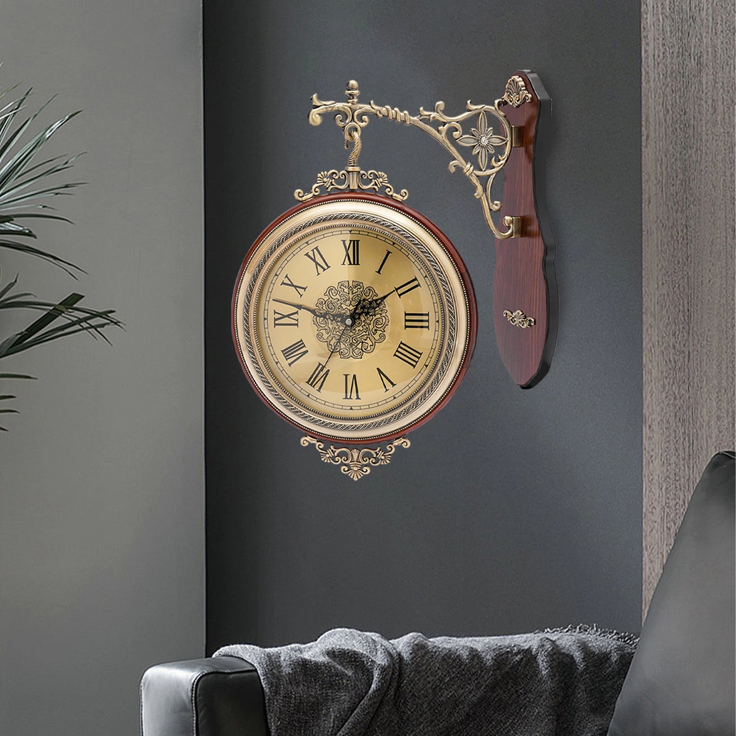 Double Sided Vintage Wall Clock
