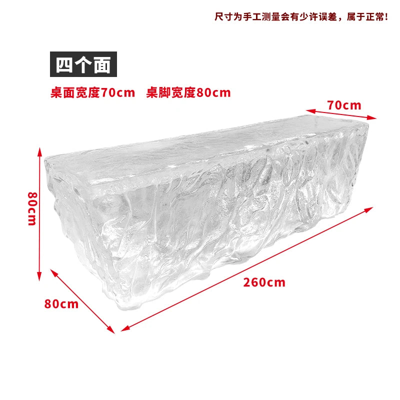 Luxury High-End Luminous Crystal Glacier Island Table