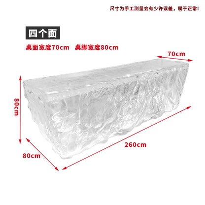 Luxury High-End Luminous Crystal Glacier Island Table