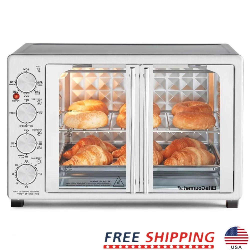 45L Countertop Convection/Rotisserie Oven With French Doors
