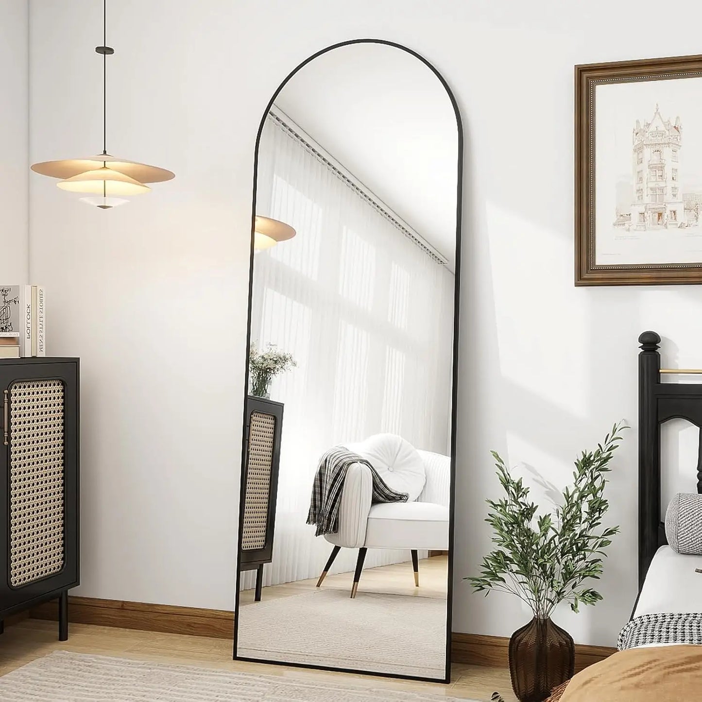 Arched-Top Full Size Freestanding Mirror