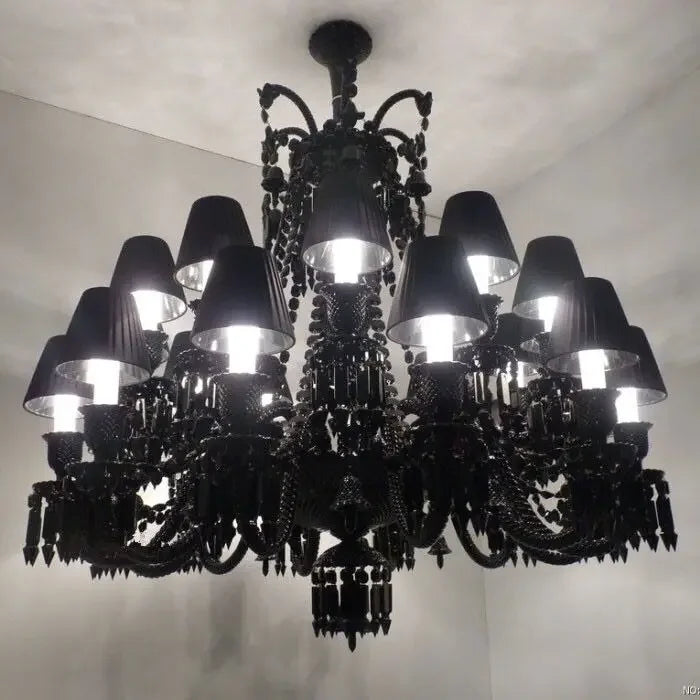 Luxurious Black Crystal Chandelier Lighting
