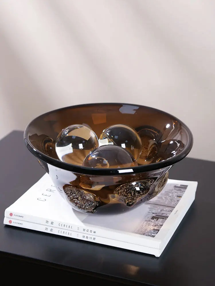 Close-up of the Coffee Art Glass Nordic Vase highlighting its modern glass vase design, perfect for flower arrangements.