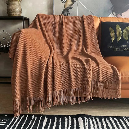 Lightweight Knitted Throw Blanket