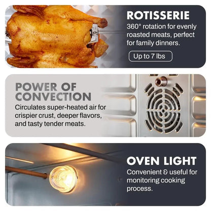 45L Countertop Convection/Rotisserie Oven With French Doors