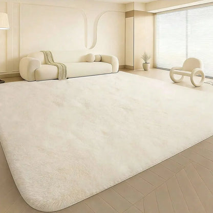 Fluffy Shag Area Rug displayed in a contemporary office setup for added comfort.