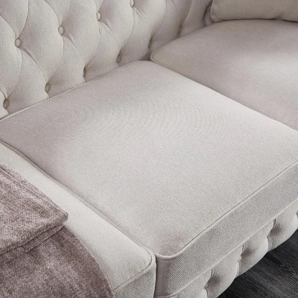 Classic & Luxurious 3-Seater Chesterfield Sofa w/Nailhead Trim