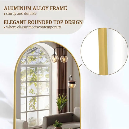 Modern 71" Tall Full Length Mirror w/Arched Top Design