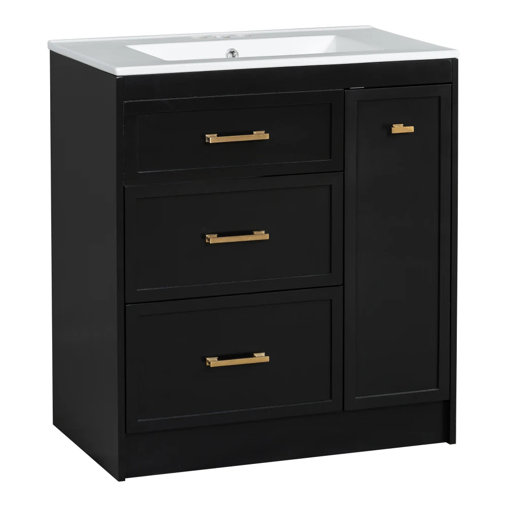 Classic 30" Bathroom Vanity Set w/Premium Ceramic Sink