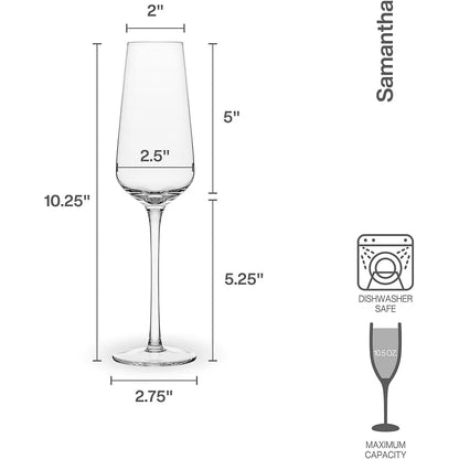 Modern & Elegant Crystal Champagne Toasting Flutes~Set of 4