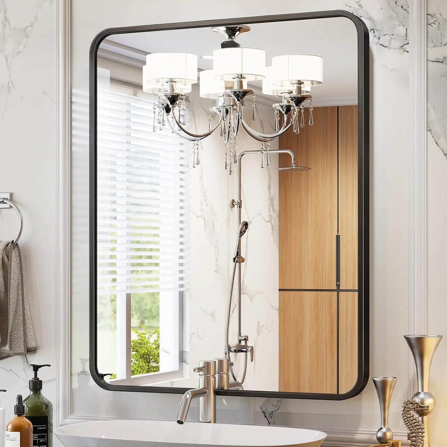 Modern Black Framed Rectangular Mirror