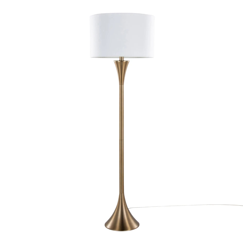 Modern 65" Metal Floor Lamp in Matte Golden Bronze