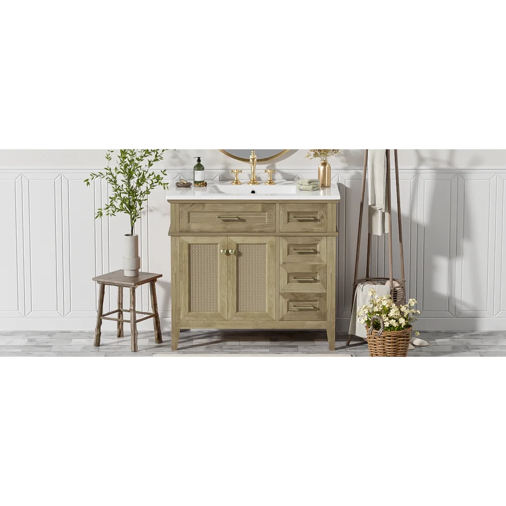 Classic & Elegant 36" Bathroom Vanity with Ceramic Sink