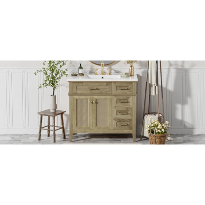 Classic & Elegant 36" Bathroom Vanity with Ceramic Sink