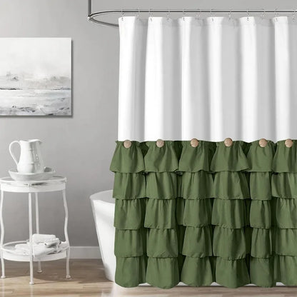 Farmhouse 72"x72" Fabric Shower Curtain Set