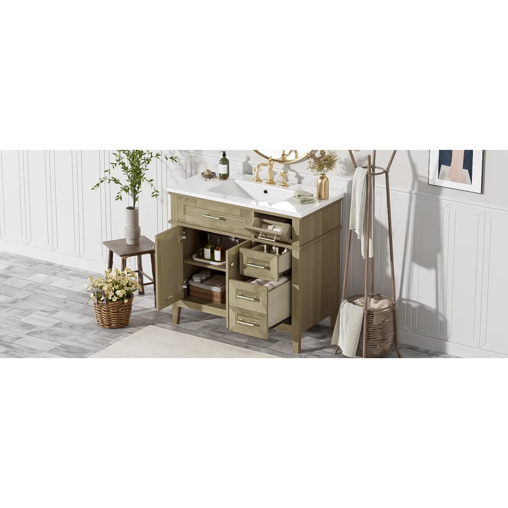 Classic & Elegant 36" Bathroom Vanity with Ceramic Sink