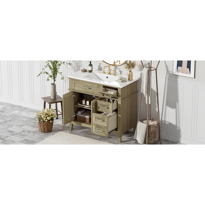Classic & Elegant 36" Bathroom Vanity with Ceramic Sink