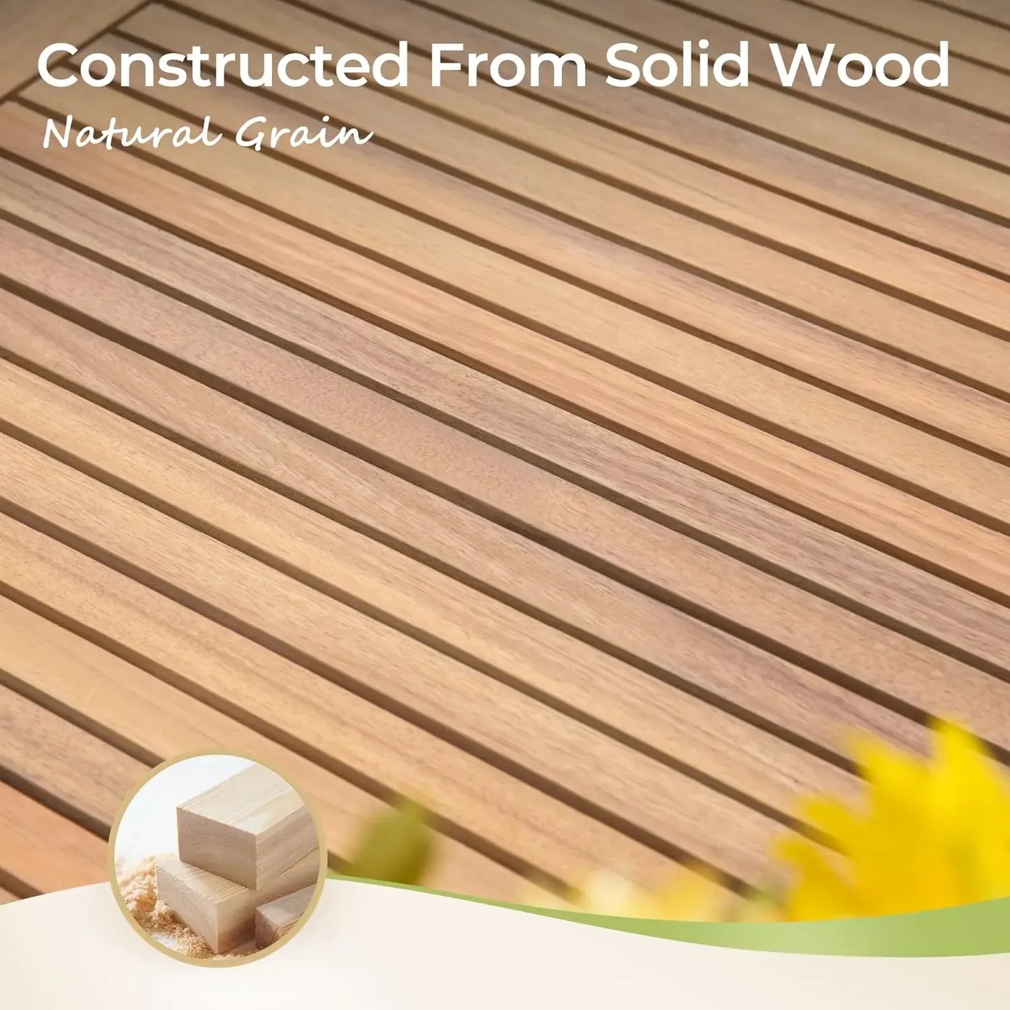 7-Piece 100% Acacia Wood Outdoor Dining Set w/Extension Sleeve