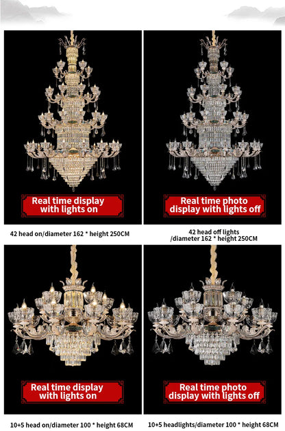 Traditional European Aesthetic Style Chain Pendant Crystal Chandelier 