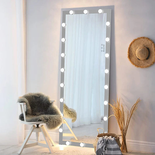 Modern 63" Tall Full Length Mirror w/22 LED Bulbs