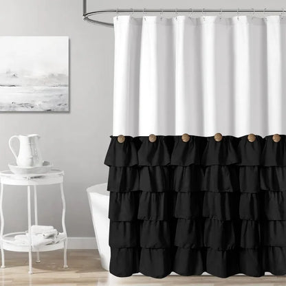 Farmhouse 72"x72" Fabric Shower Curtain Set