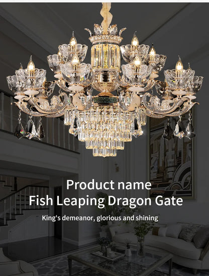 Traditional European Aesthetic Style Chain Pendant Crystal Chandelier 