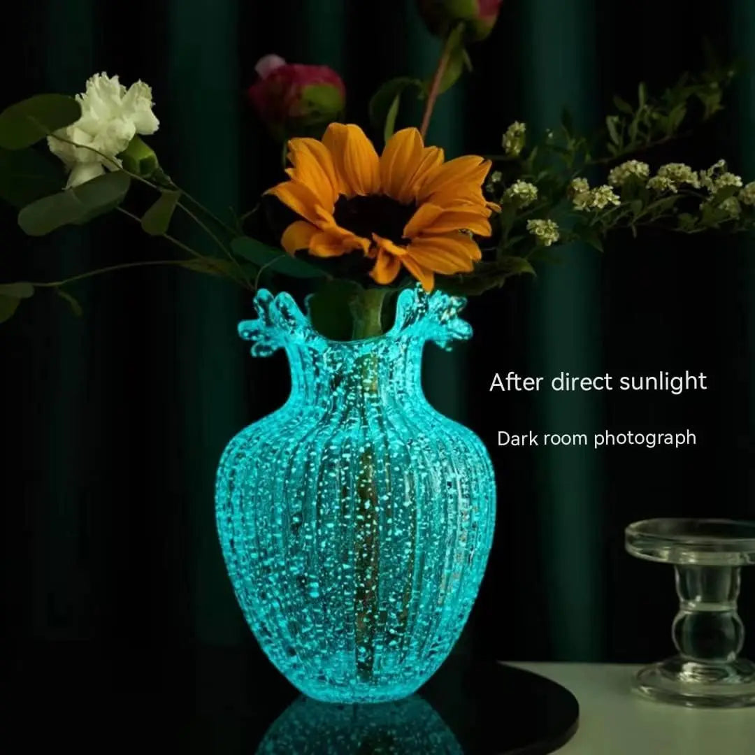 Luminous Ornamental Glass Flower Vase