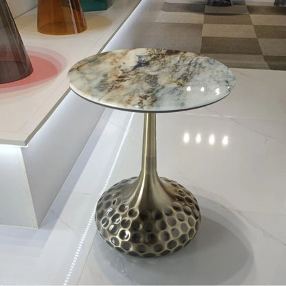 Investment-worthy artisan top accent tables with brass bases, designed to elevate your space with elegance.