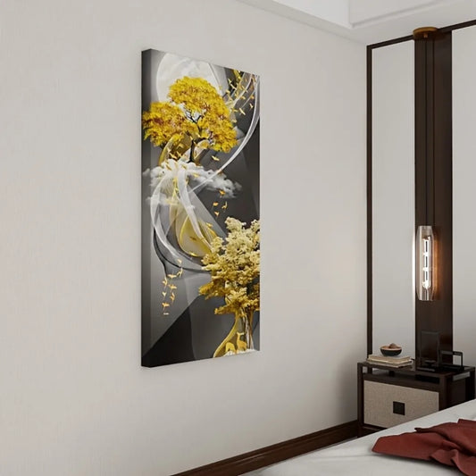 Modern Abstract Gold Tree Canvas Wall Art