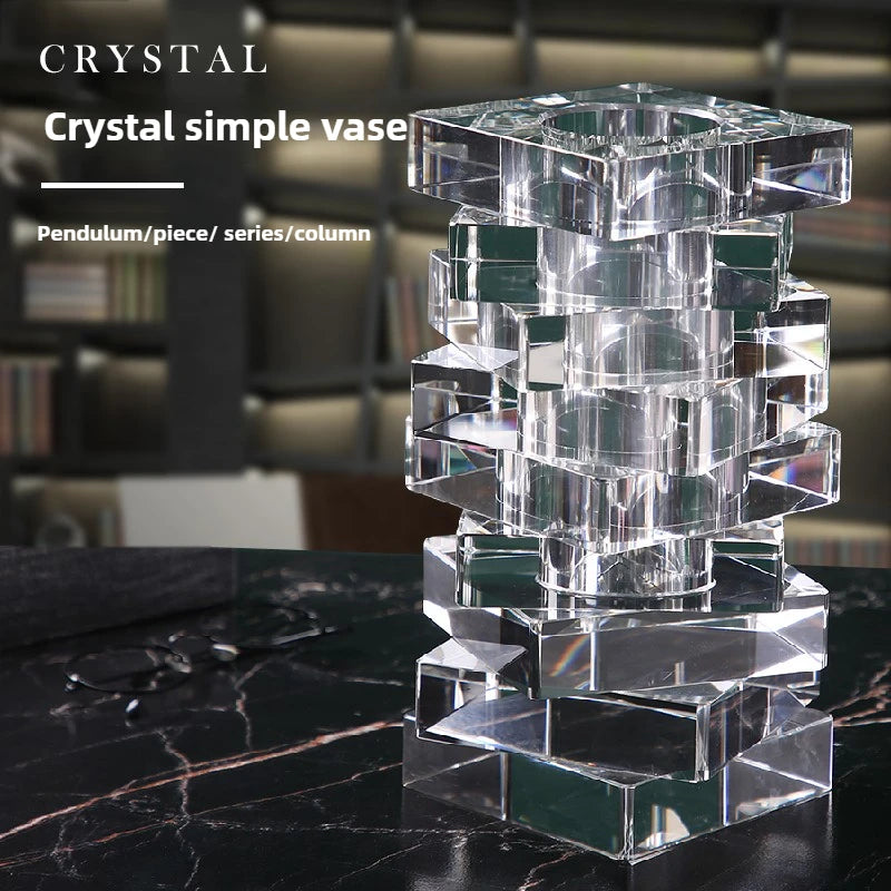 Luxurious Modern Nordic Style Crystal Vase for Living Room