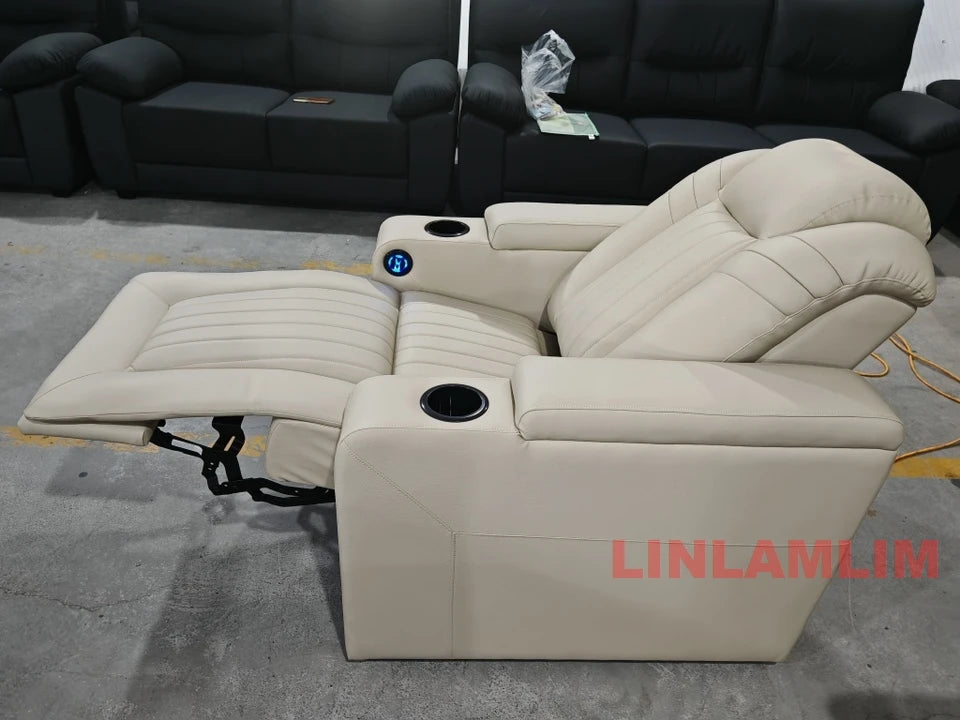 Modern Luxury Recliner Leather Sofa Chair for Living Room or Media Room