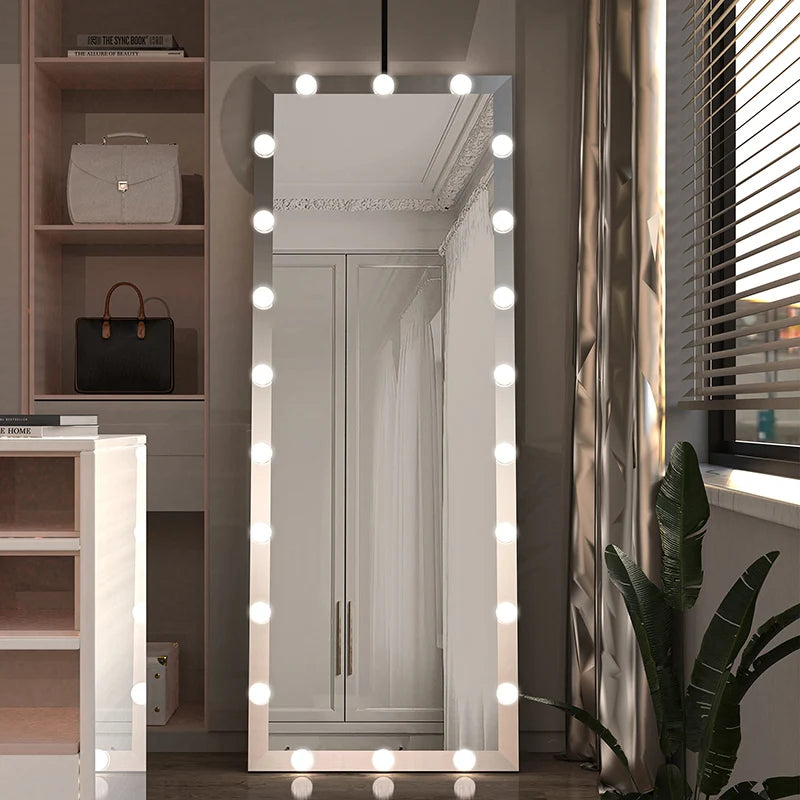 Modern 63" Tall Full Length Mirror w/22 LED Bulbs