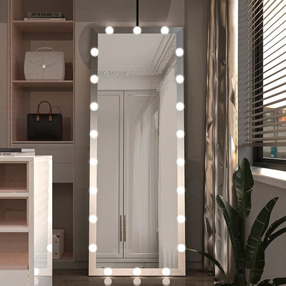 Modern 63" Tall Full Length Mirror w/22 LED Bulbs