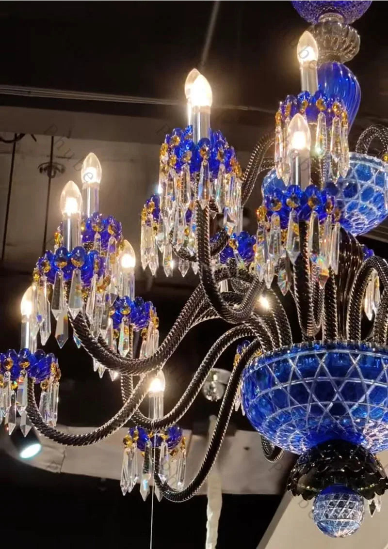 Classy & Elegant 24-Light Colored Crystal Candelier