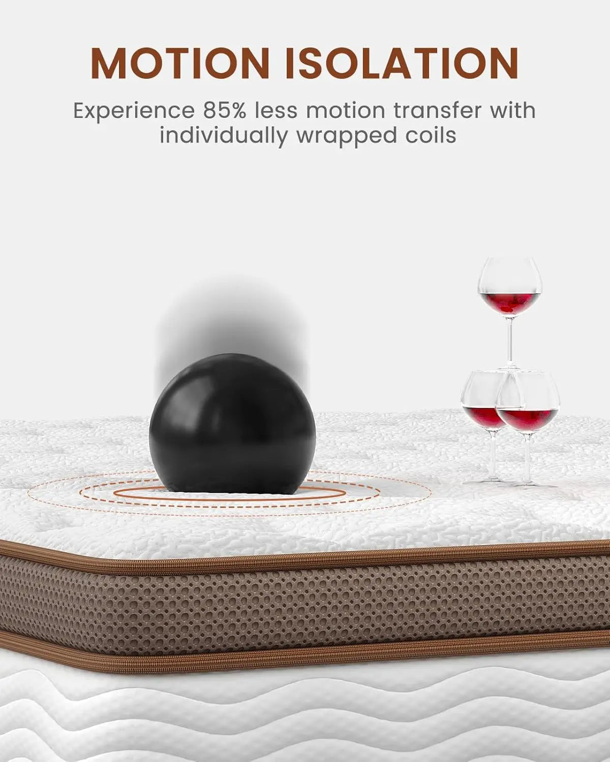 BedStory Firm Hybrid Mattress packaging, highlighting the orthopedic hybrid mattress's features and certifications.