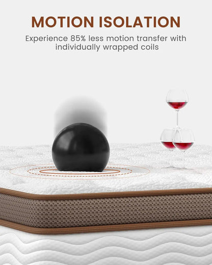 BedStory Firm Hybrid Mattress packaging, highlighting the orthopedic hybrid mattress's features and certifications.