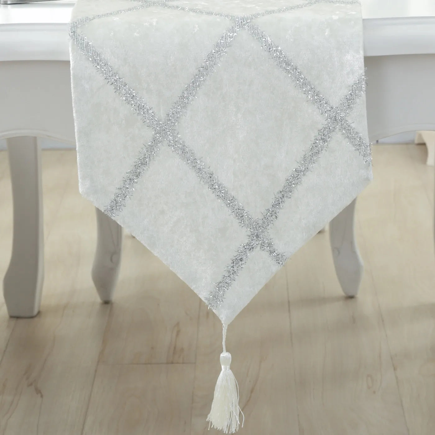 Long Strip Table Runner giving dining charm - This long table runner is essential for inviting table arrangements.