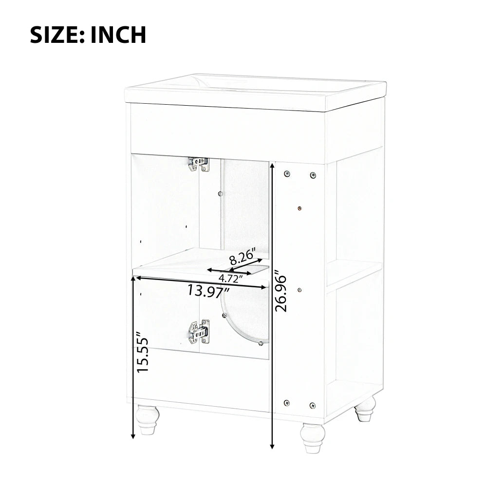 Modern 20" Freestanding Bathroom Vanity w/Drop-in Sink
