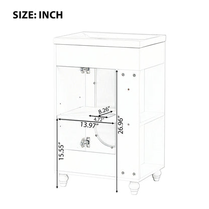 Modern 20" Freestanding Bathroom Vanity w/Drop-in Sink