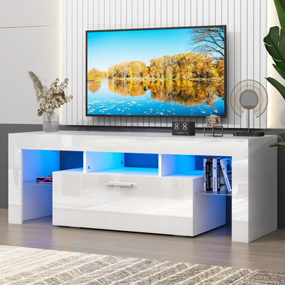 Modern Living Room Entertainment Center w/LED Lights